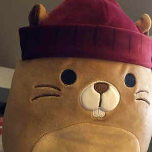 SQUISHMALLOWS 7.5" CHIP THE BEAVER WITH HAT ORIGINAL KELLYTOY
